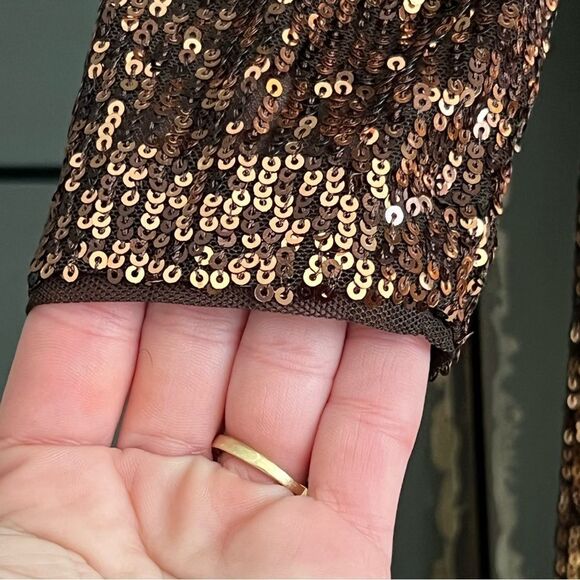 New Ramy Brook Copper Ombré Sequin Lila Dress, Long Sleeve Cocktail- Size 6 - Picture 8 of 15